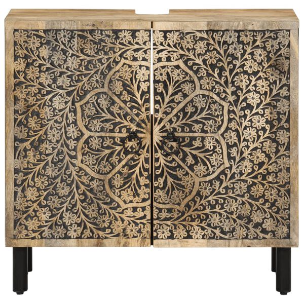 vidaXL Dulap pentru chiuveta de baie, 62x33x58 cm, lemn masiv de mango