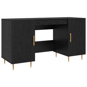 vidaXL Birou Stejar negru Lemn prelucrat 140 x 50 x 75 cm