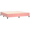 vidaXL Pat box spring cu saltea, roz, 200x200 cm, catifea
