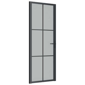 vidaXL Ușă de interior, 76x201,5 cm, sticlă neagră mată și aluminiu