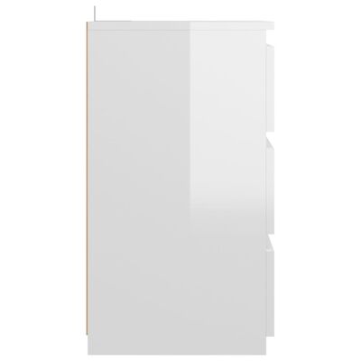 vidaXL Noptiere, 2 buc., alb extralucios, 40x35x62,5 cm, lemn compozit