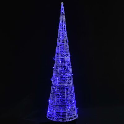 vidaXL Piramidă decorativă con de lumini cu LED albastru 120 cm acril
