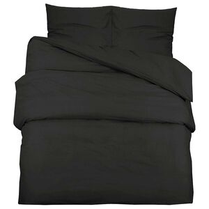 vidaXL Set cu husă de pilotă, negru, 140x200 cm, microfibră