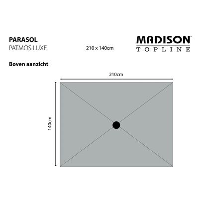 Madison Umbrelă soare Patmos Luxe gri taupe 210x140 cm dreptunghiulară