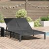 vidaXL Șezlong 1-persoană Negru 206 x 62.5 x 74 cm poliratan