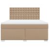vidaXL Pat box spring cu saltea, cappuccino, 180x200cm piele ecologică