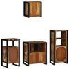 vidaXL Set de mobilier pentru baie 4 pcs Maro Lemn de mango solid