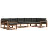 vidaXL Set de canapele de exterior cu pernă 7 pcs Natural și Antracit