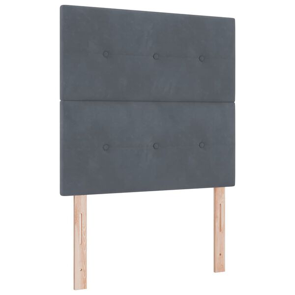 vidaXL Tăblie cap cu headboard Gri &icirc;nchis 90 cm Piele artificială