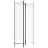vidaXL Paravan de cameră cu 3 panouri, alb, 120x200 cm, textil