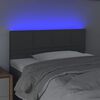 vidaXL Tăblie de pat cu LED, gri &icirc;nchis, 100x5x78/88 cm, textil