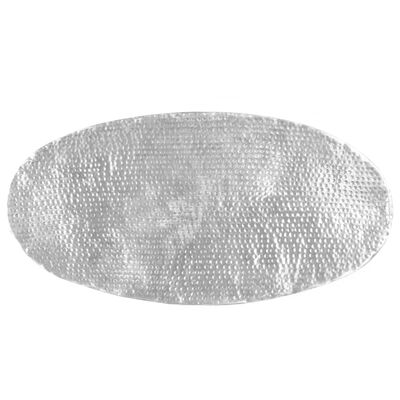 vidaXL Măsuță cafea, argintiu, 100x50x28 cm aluminiu bătut la ciocan