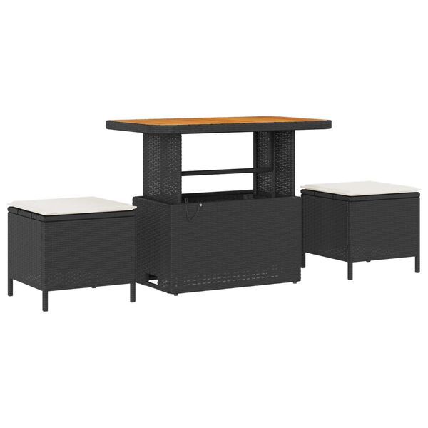 vidaXL Set de canapele pentru grădină cu pernă 13 pcs Negru poliratan