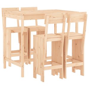 vidaXL Set mobilier de bar pentru grădină, 5 piese, lemn masiv de pin