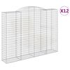 vidaXL Coșuri gabion arcuite, 12 buc 300x50x220/240cm, fier galvanizat