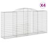 vidaXL Coșuri gabion arcuite 4 buc. 300x50x140/160cm fier galvanizat