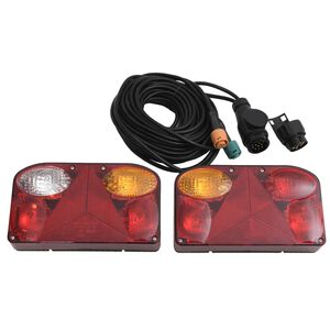 vidaXL Lumini pentru remorcă 2 buc. bec clasic 12 V roșu 23x6x13 cm