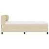 vidaXL Pat cu arcuri cu saltea cu headboard Crem 80 x 200 cm țesătură
