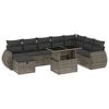 vidaXL Set canapele de grădină, 9 piese, cu perne, gri, poliratan