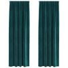vidaXL Perdele opace 2 pcs Verde &icirc;nchis 140 x 260 cm Catifea