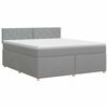 vidaXL Pat boxspring cu saltea Gri deschis 180 x 200 cm Țesătură