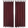 Draperii micro-satin cu bride, 140 x 245 cm, roșu bordo, 2 buc.