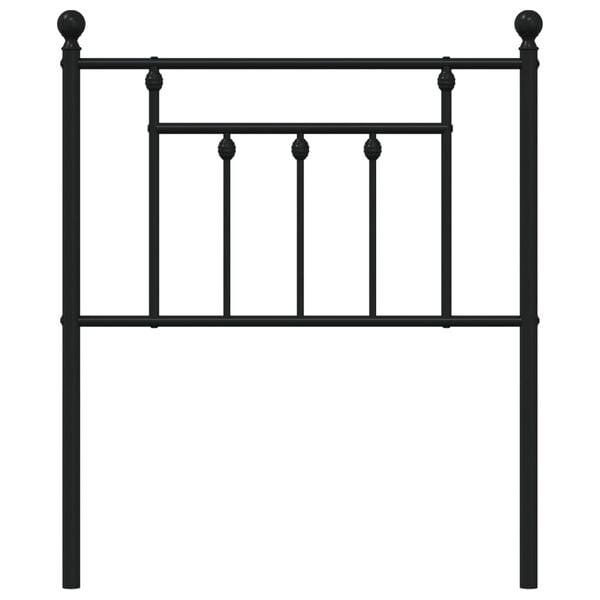 vidaXL Tăblie de pat de schimb metalică, negru, 75 cm