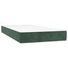vidaXL Pat box spring cu saltea, verde &icirc;nchis, 90x190 cm, catifea