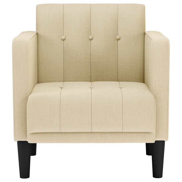 vidaXL Canapea Scaun cu cotiere, crem, 53 cm, textil