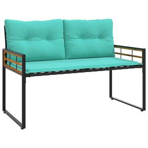 vidaXL Bancă cu strat din lemn 114 x 55 x 77 cm Turcoaz Dreptunghiular