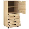 vidaXL Cabinet mobil cu roata Maro 53 x 39 x 103 cm Lemn de pin masiv
