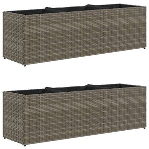 vidaXL Jardiniere grădină 3 ghivece 2 buc. gri 105x30x32cm poliratan