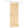 vidaXL Ușă glisantă Natural și Alb 80 x 210 cm Lemn de Pin Solid