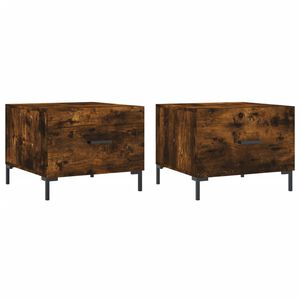 vidaXL Măsuțe de cafea 2 buc. stejar fumuriu 50x50x40 cm lemn compozit