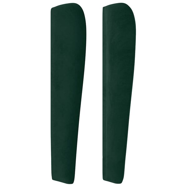 vidaXL Tăblie pat cu aripioare verde &icirc;nchis 103x23x118/128 cm catifea