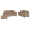 vidaXL Set de canapele cu perne, 3 piese, cappuccino, piele ecologică
