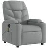 vidaXL Fotoliu electric de masaj rabatabil, gri deschis, microfibră
