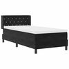 vidaXL Pat cu arcuri cu saltea cu headboard Negru 200 x 100 cm Catifea