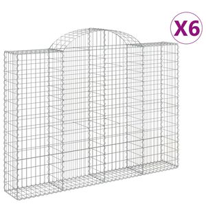 vidaXL Coșuri gabion arcuite 6 buc, 200x30x140/160cm, fier galvanizat