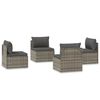 vidaXL Canapele de mijloc de grădină 4 piese gri 57x57x56 cm poliratan