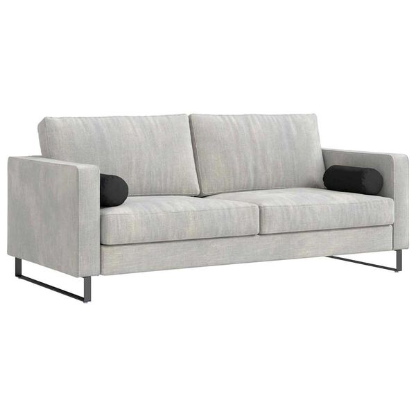 vidaXL Perne Bolster 2 pcs Negru Ø 15 x 40 cm Țesătură din microfibră