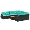 vidaXL Set canapele de grădină cu 11 piese și perne, poliratan negru