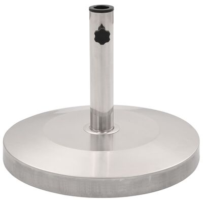 vidaXL Suport umbrelă soare, argintiu, oțel inoxidabil, rotund, 25 kg