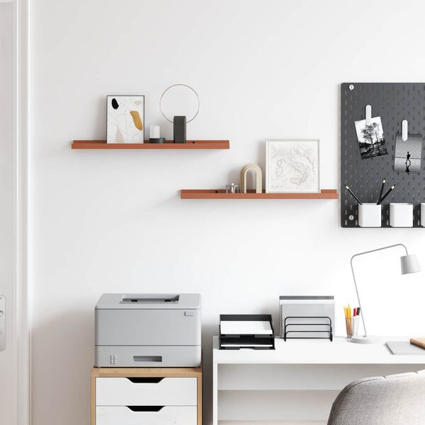 vidaXL Raft de perete cu raft 2 pcs Roșu 60 x 9 x 3 cm Lemn compozit