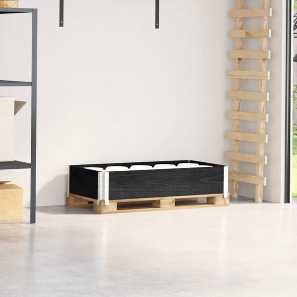 vidaXL Ramă pentru paleți, negru, 100x50 cm, lemn masiv de pin