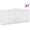 vidaXL Coșuri gabion arcuite 7 buc. 400x50x160/180 cm, fier galvanizat