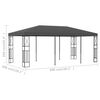 vidaXL Pavilion, antracit, 3 x 6 m, material textil