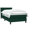 vidaXL Pat box spring cu saltea, verde &icirc;nchis, 80x210 cm, catifea