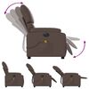 vidaXL Fotoliu electric de masaj rabatabil, maro, piele ecologică