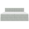 vidaXL Pat cu storage cu saltea cu headboard Gri deschis 100 x 200 cm